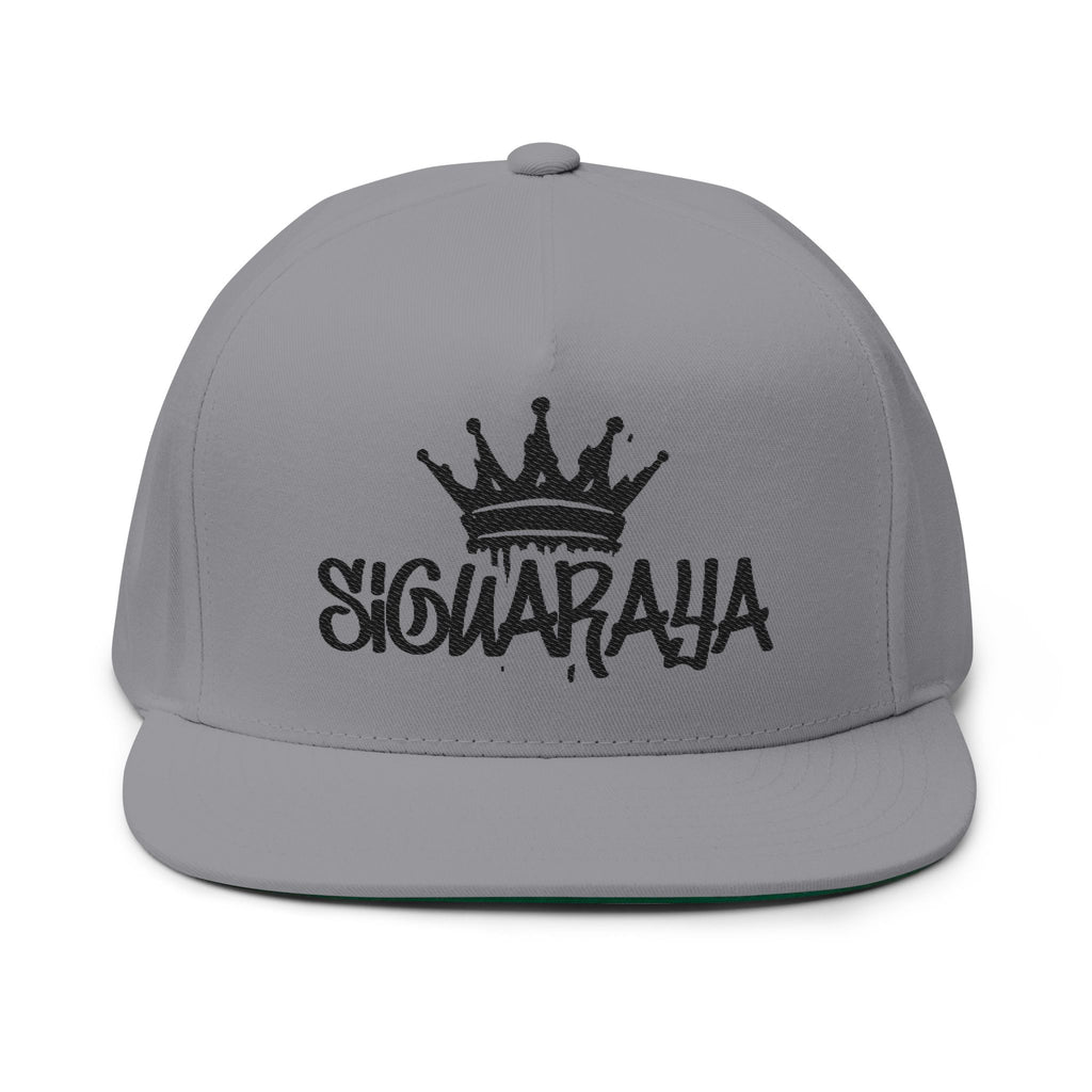 Snapback Hat — 'SiGwaraja' Crown Embroidered Flat Bill Cap