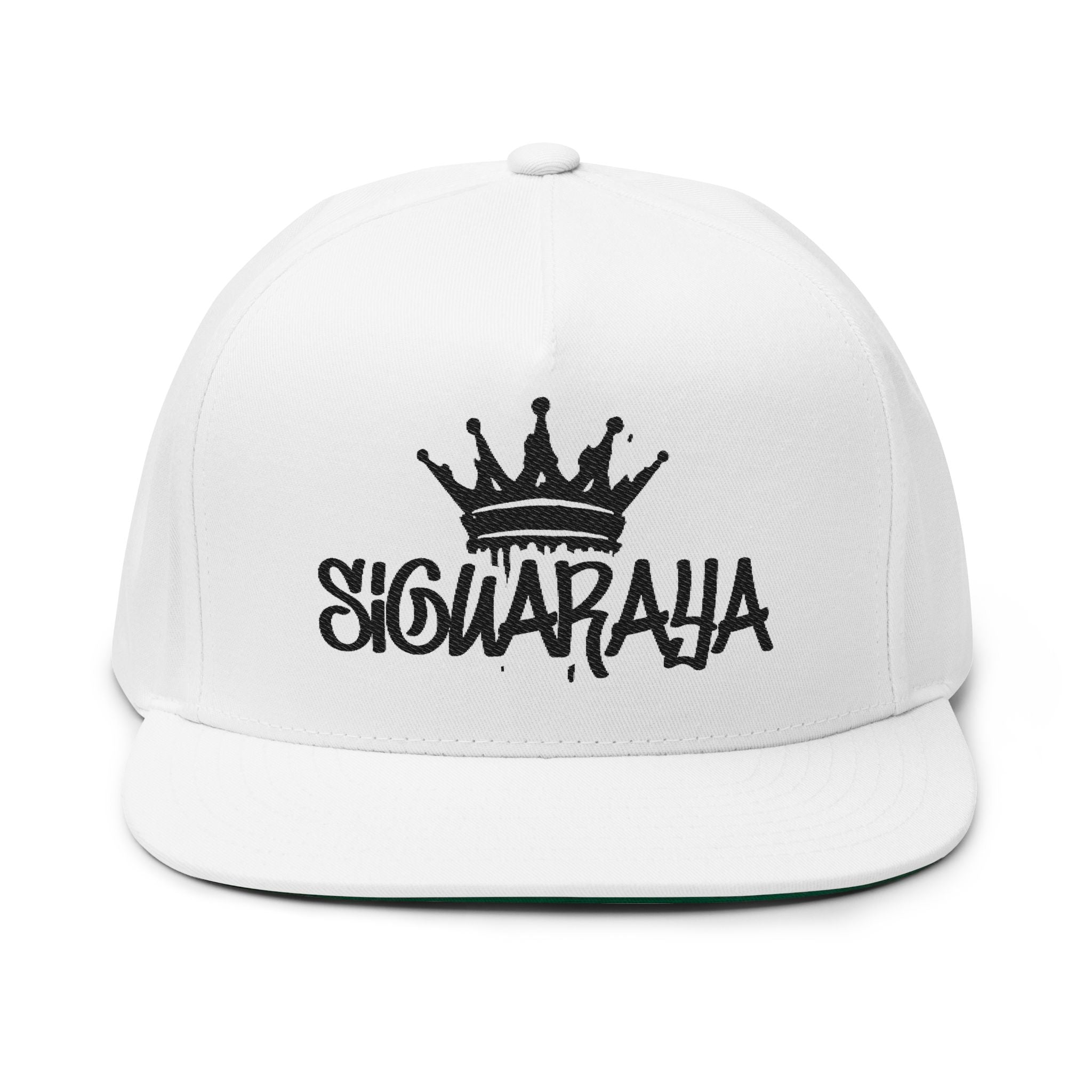 Snapback Hat — 'SiGwaraja' Crown Embroidered Flat Bill Cap