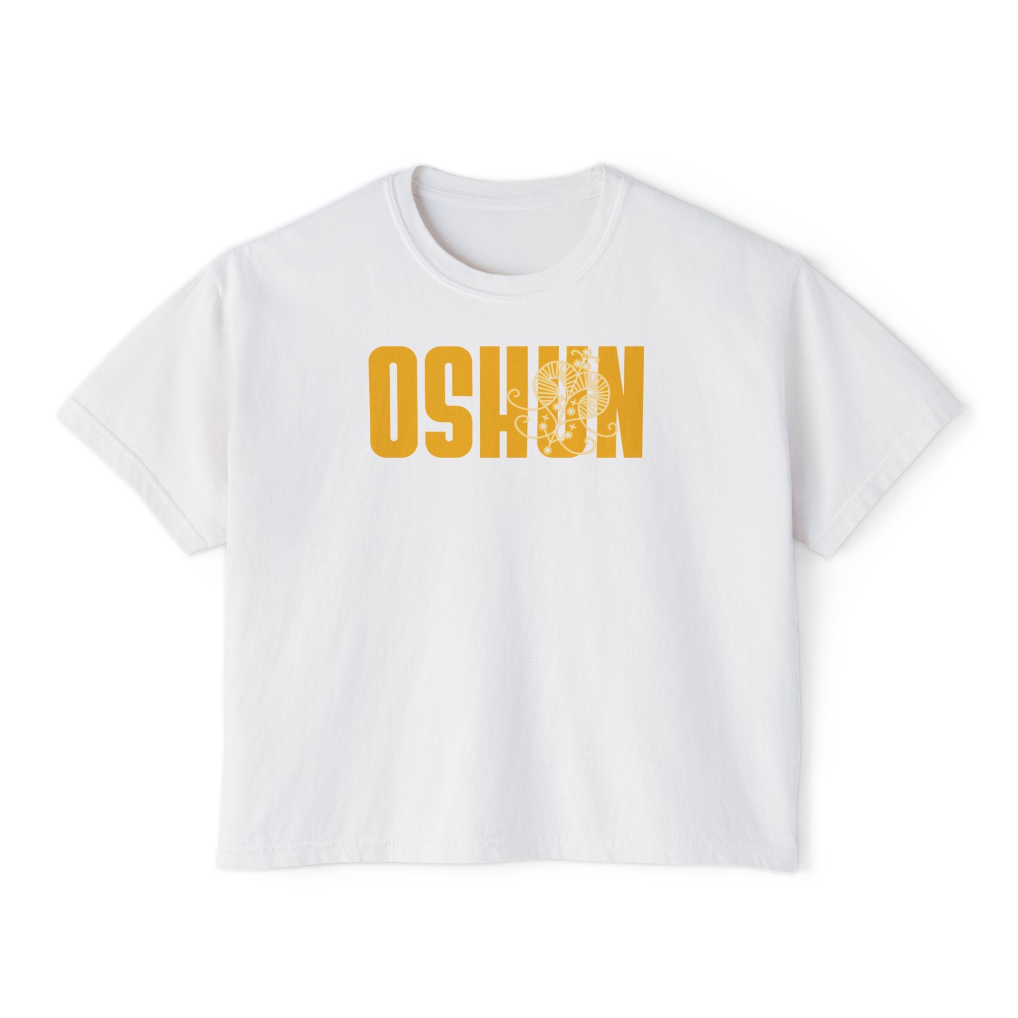 Oshun Graphic Tee — Afro Goddess Yellow Boxy Women's T-Shirt