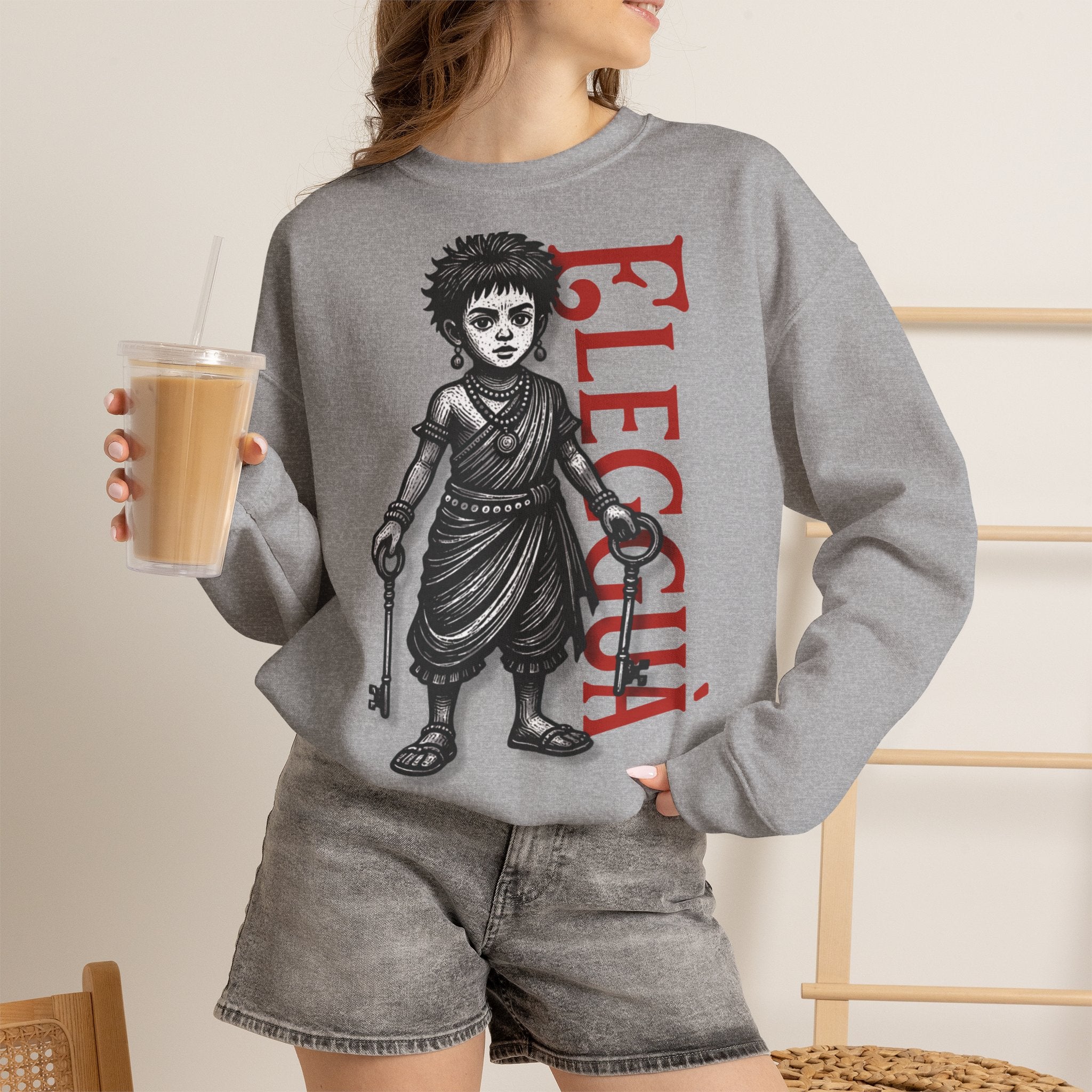 Elegguá Child Sweatshirt – Santería/Orisha Devotional Crewneck