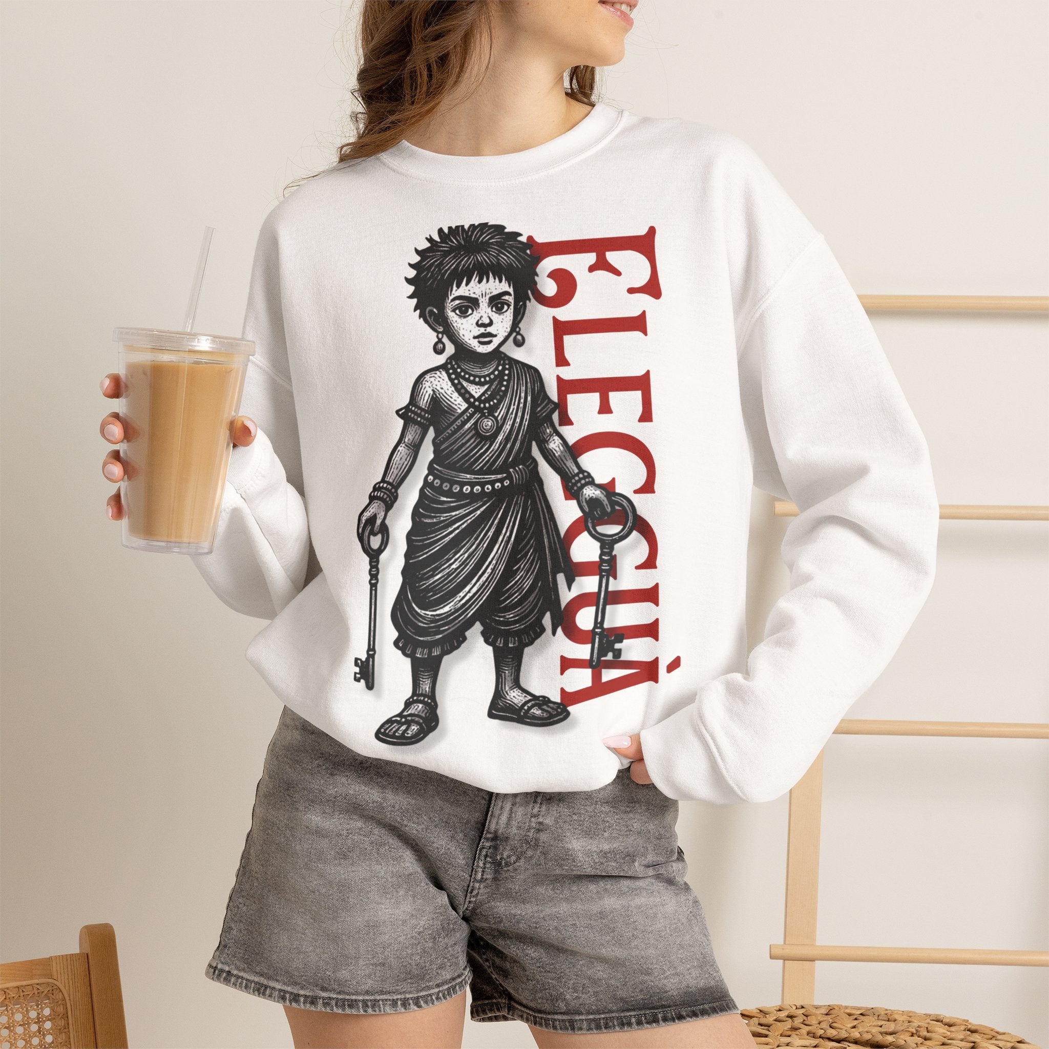 Elegguá Child Sweatshirt – Santería/Orisha Devotional Crewneck
