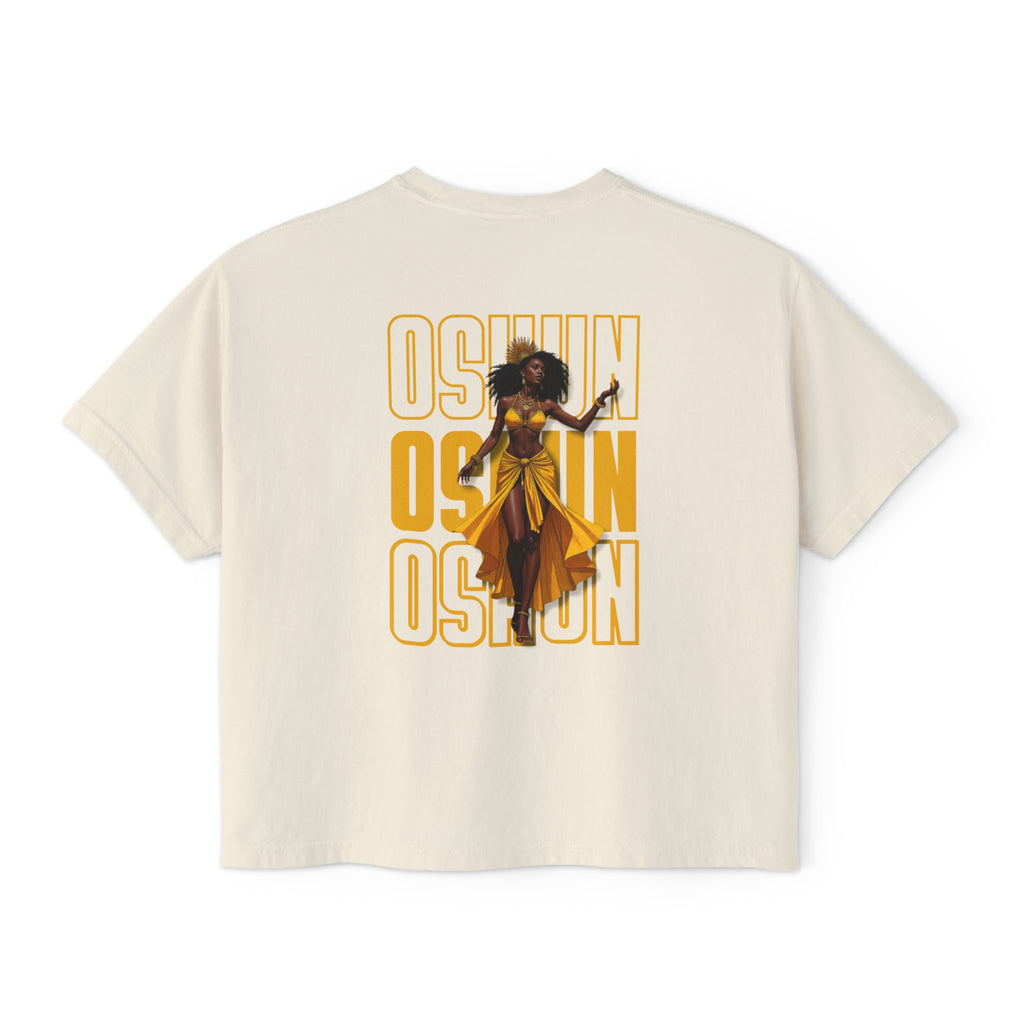 Oshun Graphic Tee — Afro Goddess Yellow Boxy Women's T-Shirt