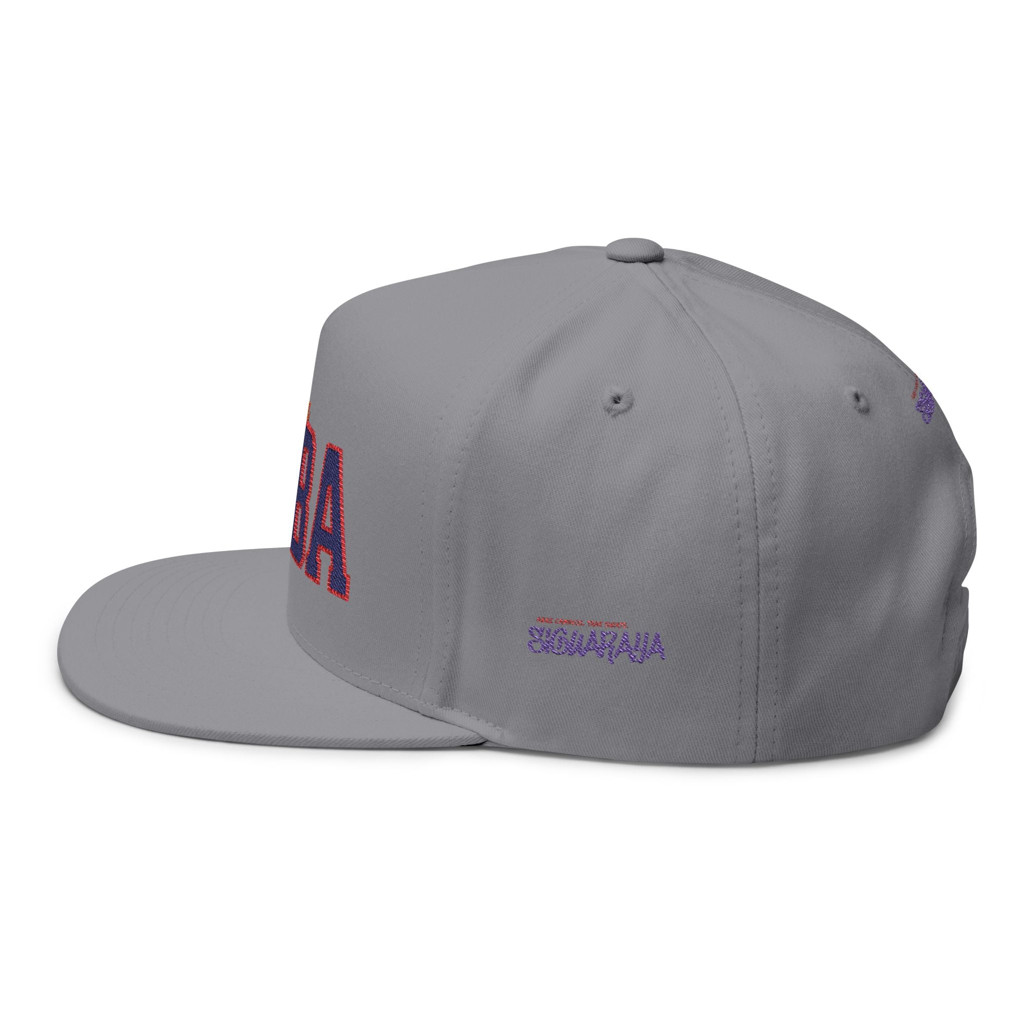 Cuba Embroidered Flat Bill Cap — Vintage Script Cuban Pride Snapback