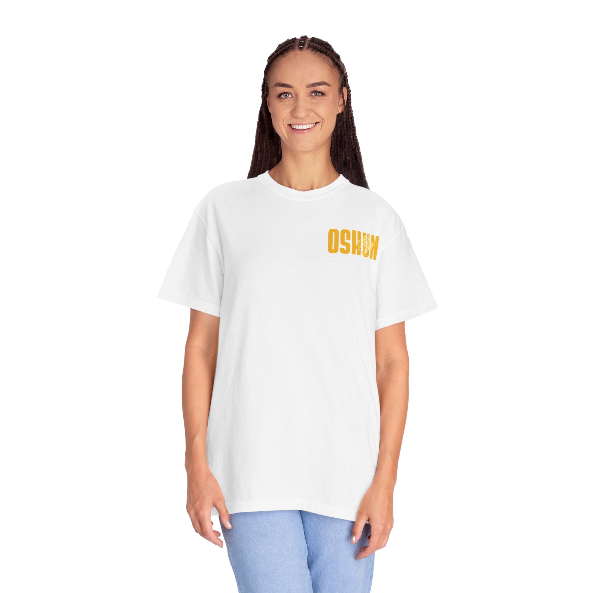 Oshun Goddess Graphic T-shirt | Afrocentric Illustration, Yellow Goddess Print