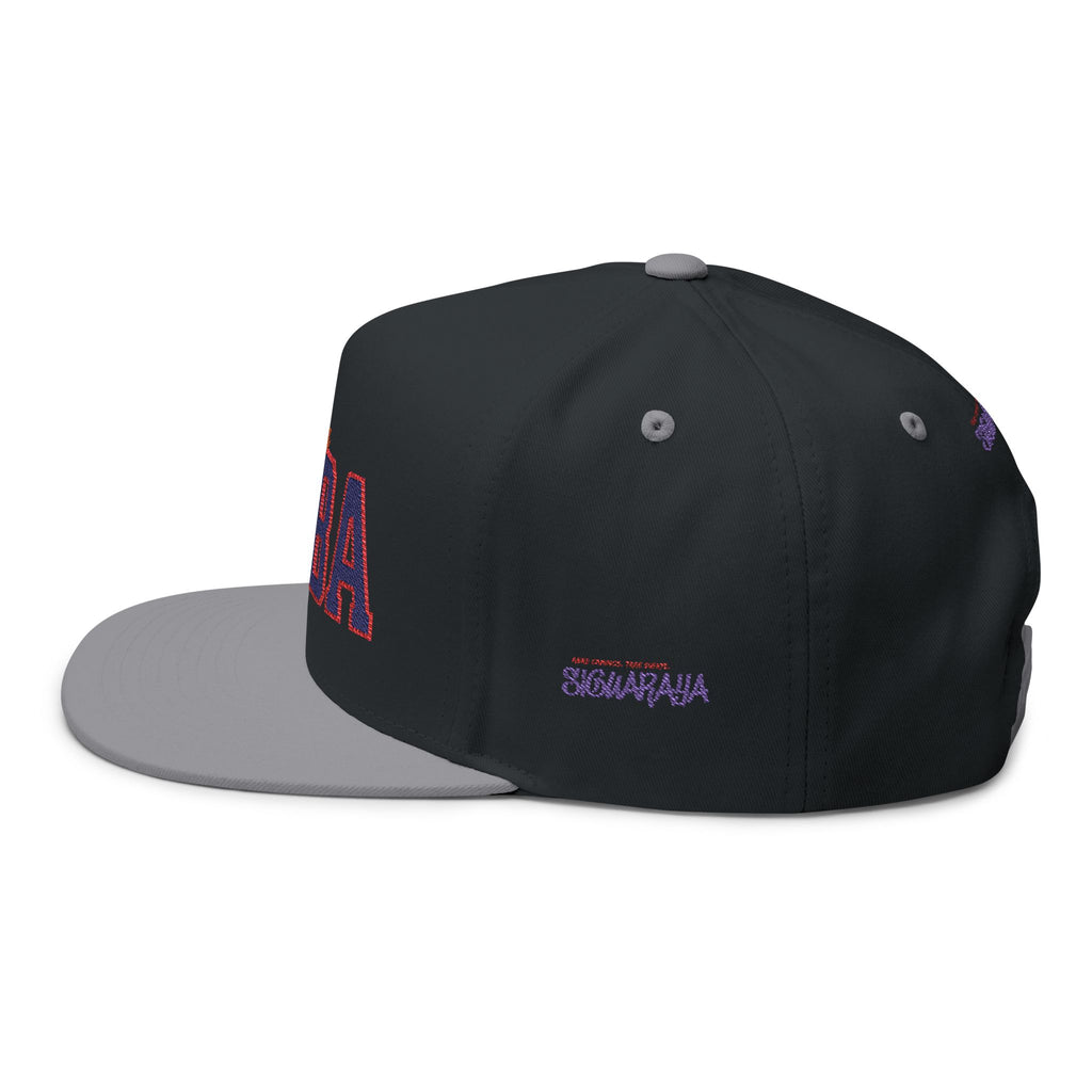 Cuba Embroidered Flat Bill Cap — Vintage Script Cuban Pride Snapback