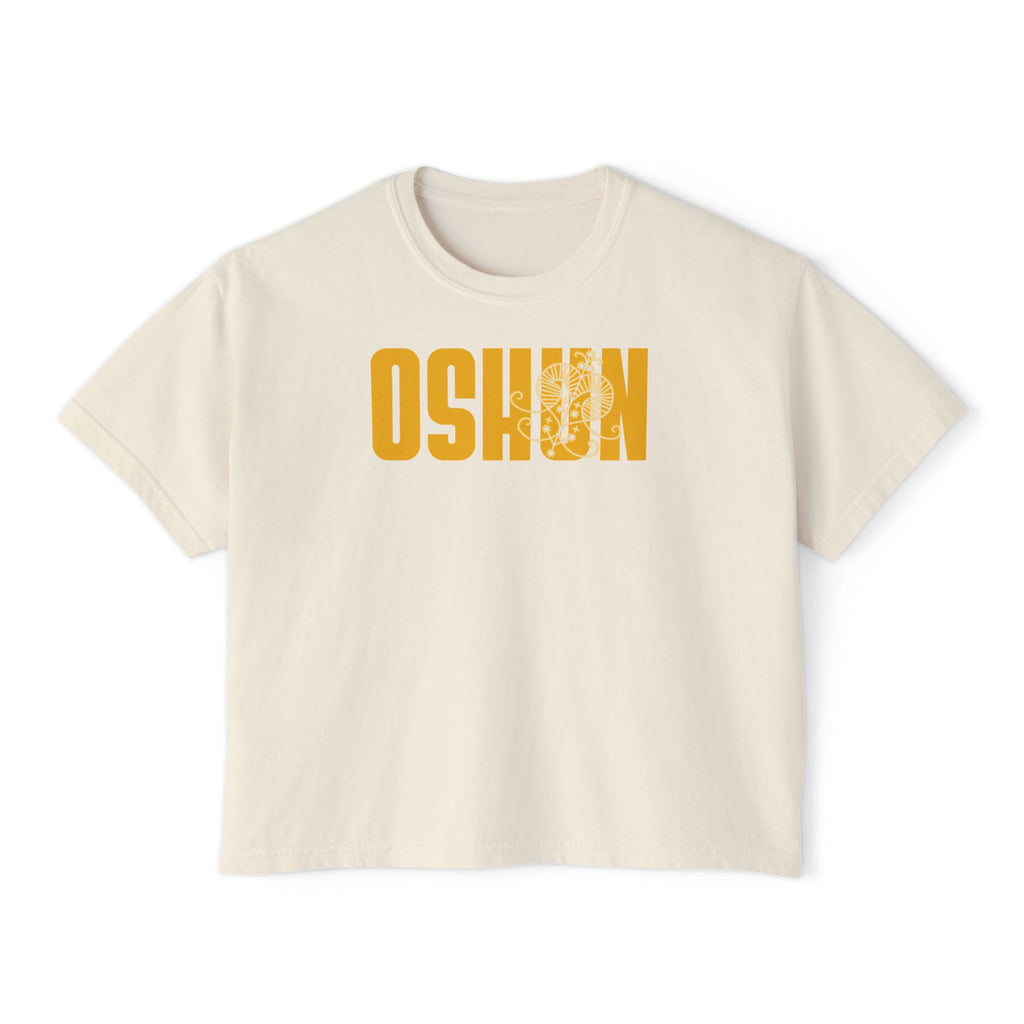 Oshun Graphic Tee — Afro Goddess Yellow Boxy Women's T-Shirt