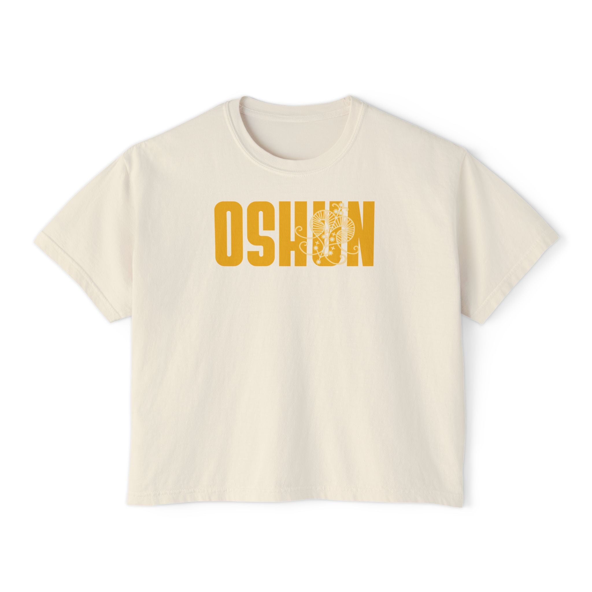 Oshun Graphic Tee — Afro Goddess Yellow Boxy Women's T-Shirt