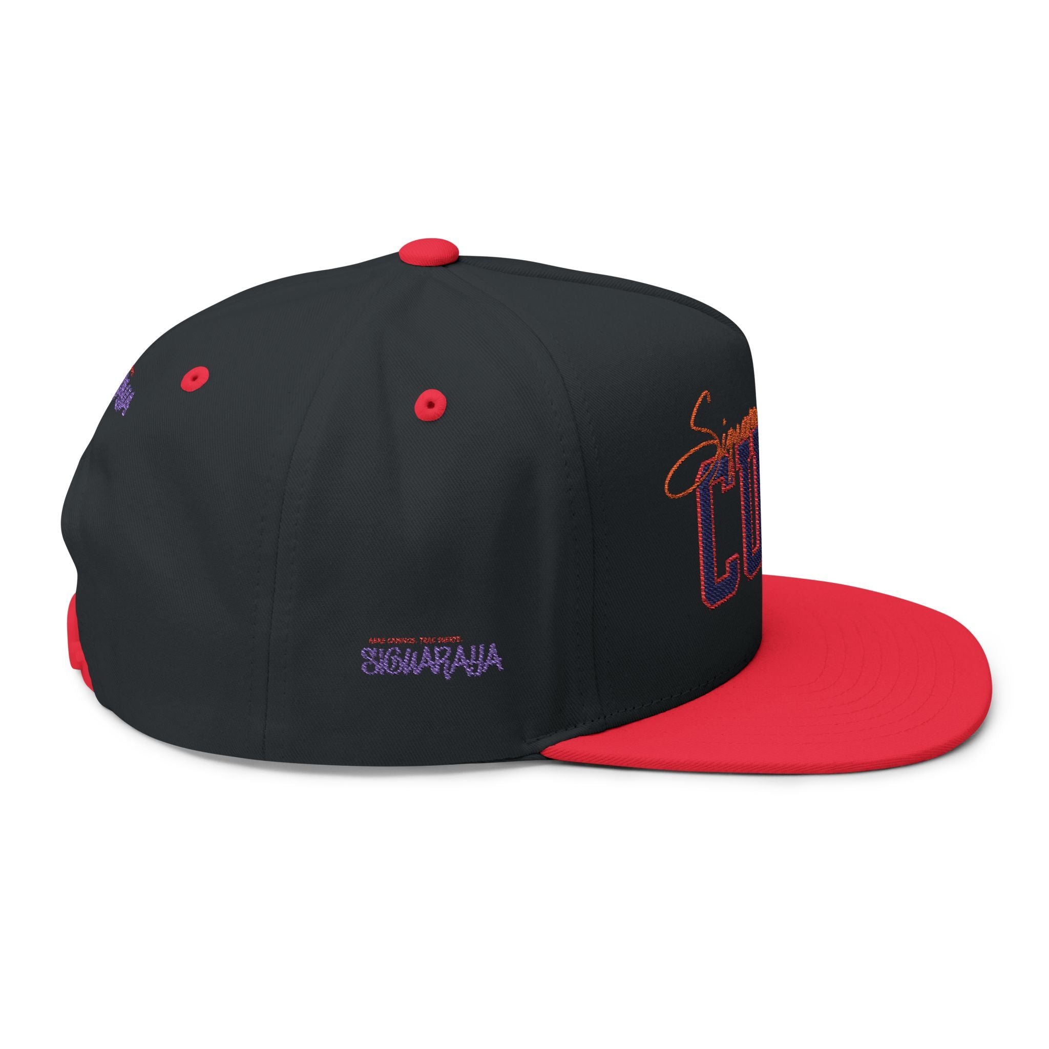 Cuba Embroidered Flat Bill Cap — Vintage Script Cuban Pride Snapback