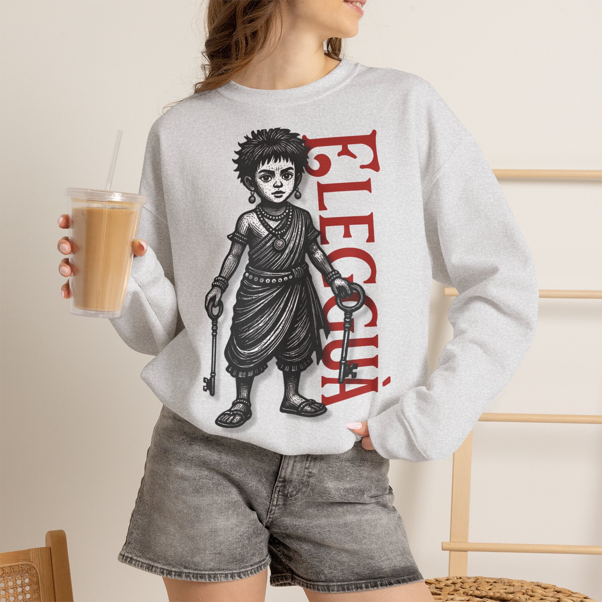 Elegguá Child Sweatshirt – Santería/Orisha Devotional Crewneck