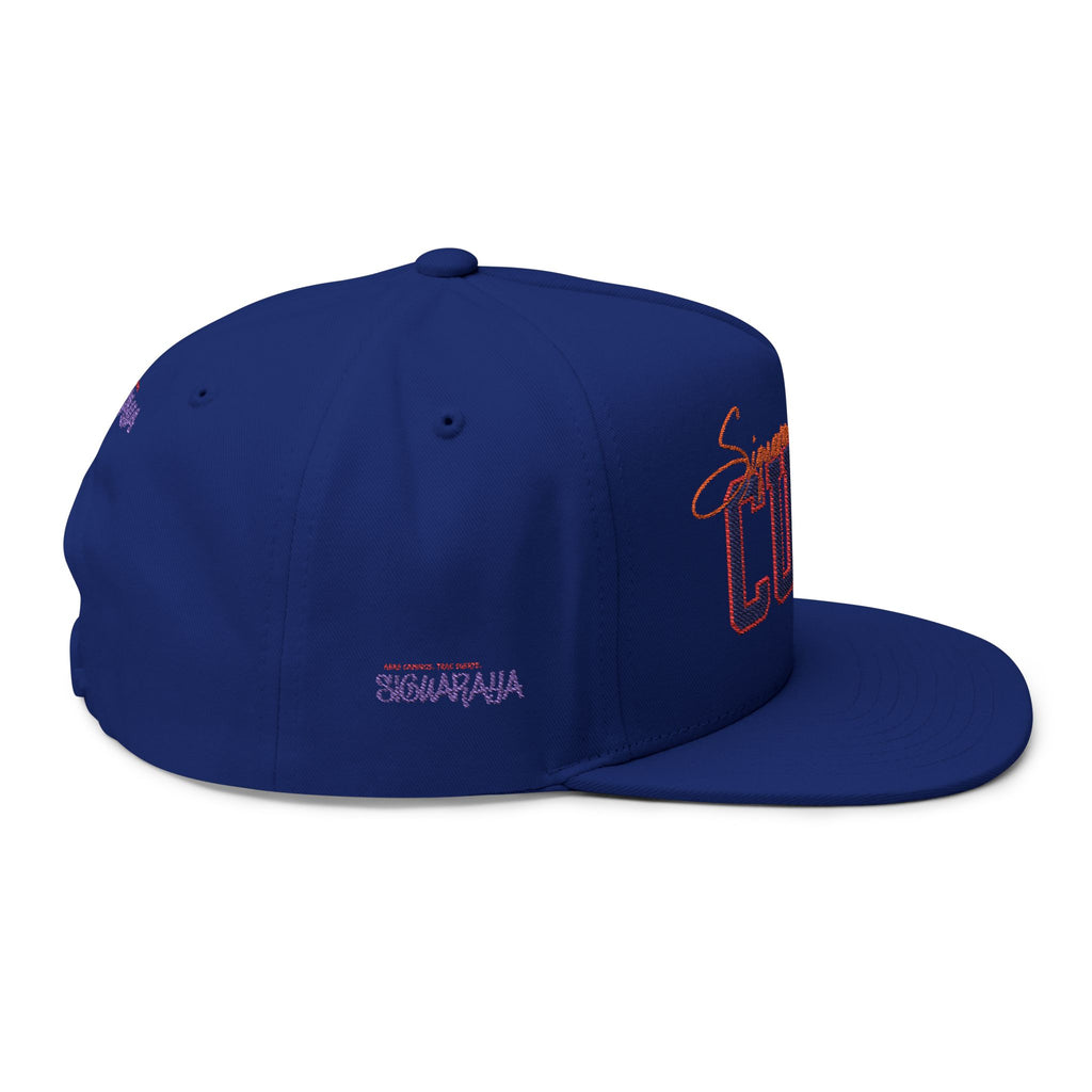 Cuba Embroidered Flat Bill Cap — Vintage Script Cuban Pride Snapback