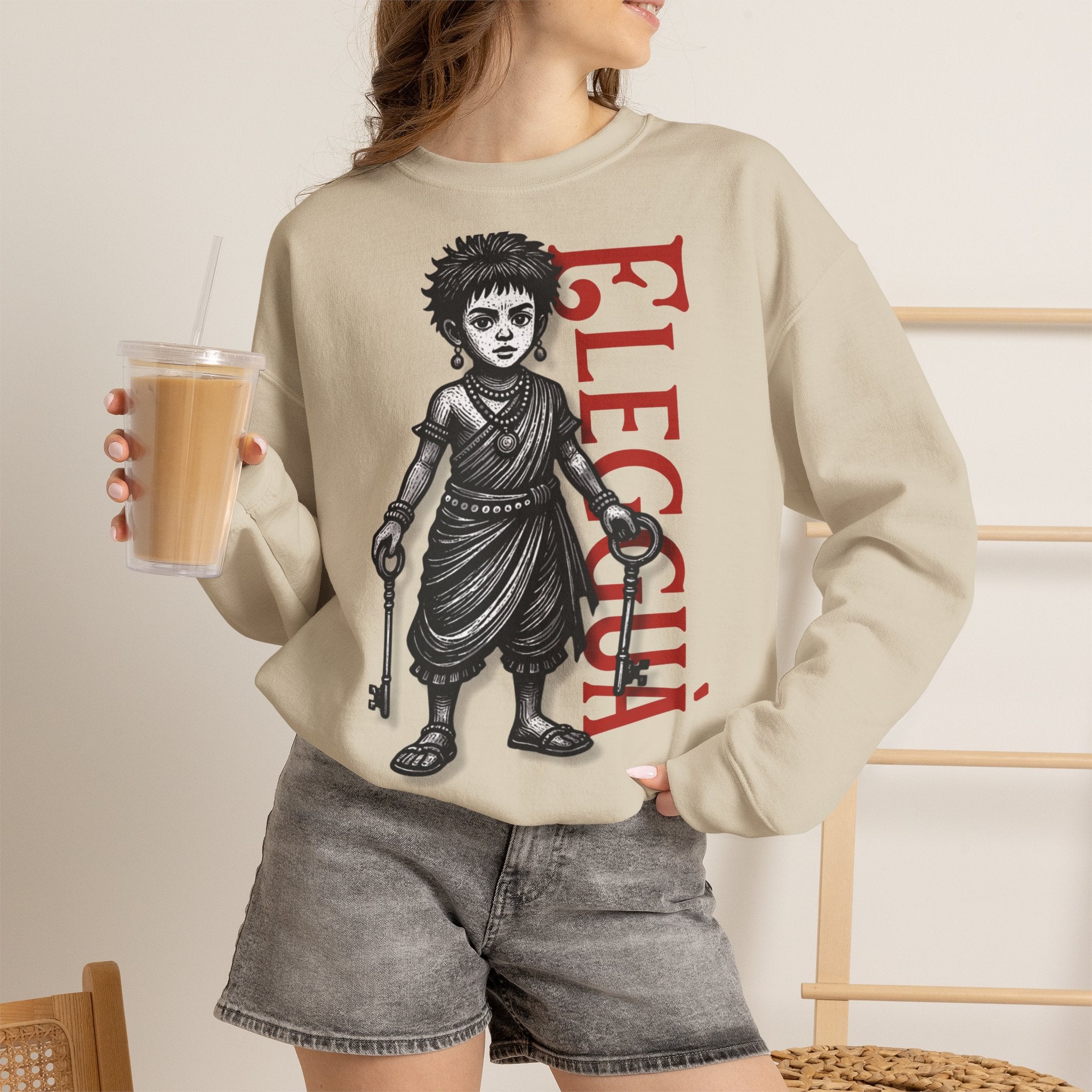 Elegguá Child Sweatshirt – Santería/Orisha Devotional Crewneck