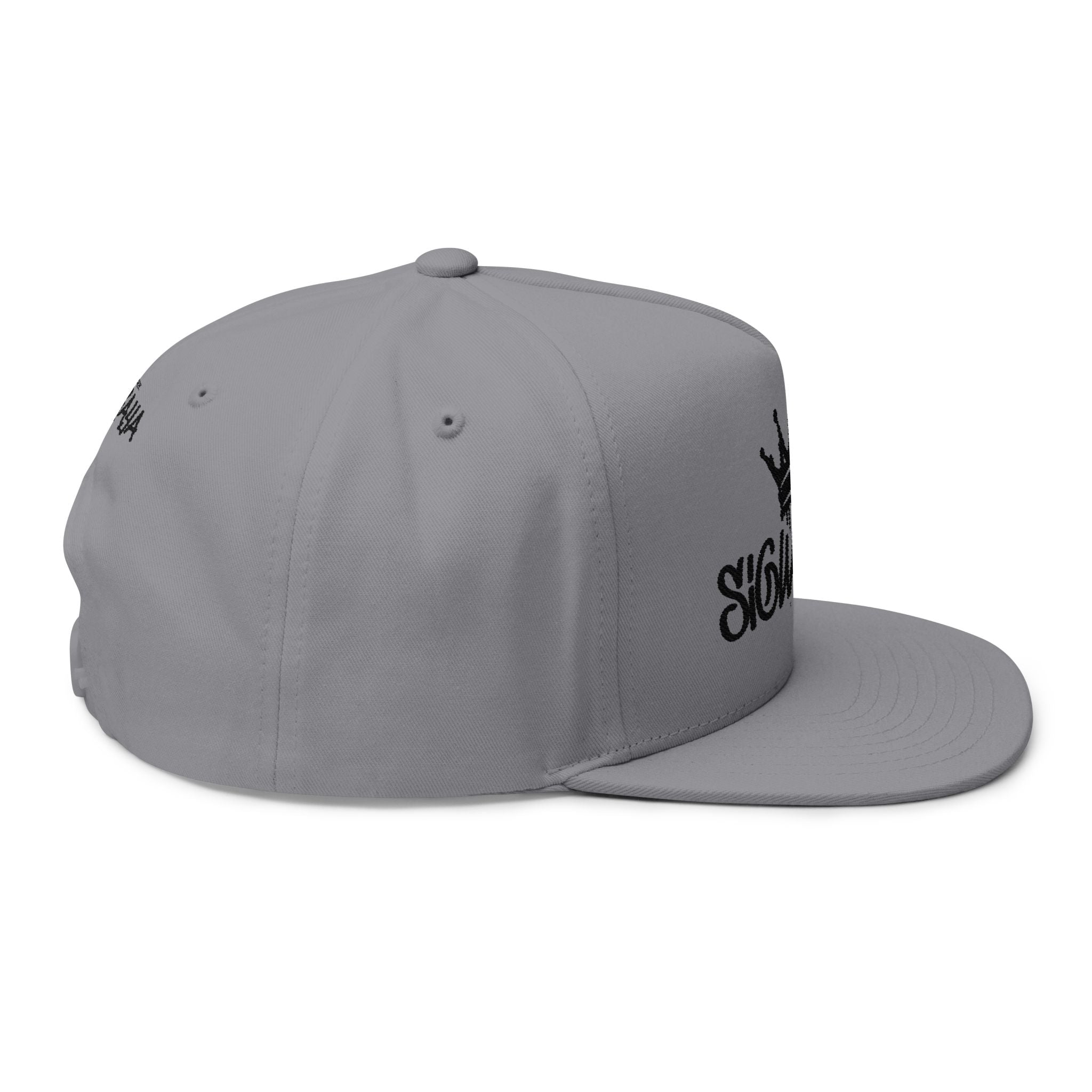 Snapback Hat — 'SiGwaraja' Crown Embroidered Flat Bill Cap