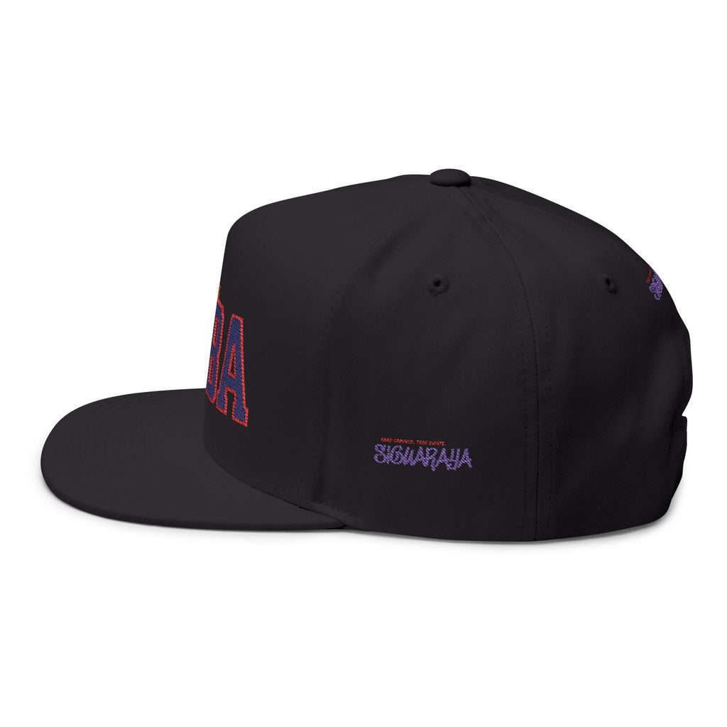 Cuba Embroidered Flat Bill Cap — Vintage Script Cuban Pride Snapback