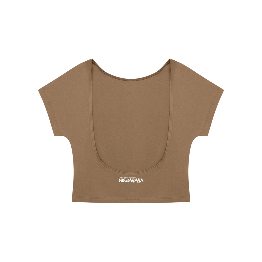 Siguaraya Women's Open-Back T-Shirt, Cut Out Back Tops for Women, Casual Summer Open Back Shirt, Stylish Trendy Backless Tee, Gift for Her