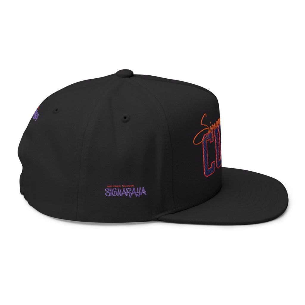Cuba Embroidered Flat Bill Cap — Vintage Script Cuban Pride Snapback