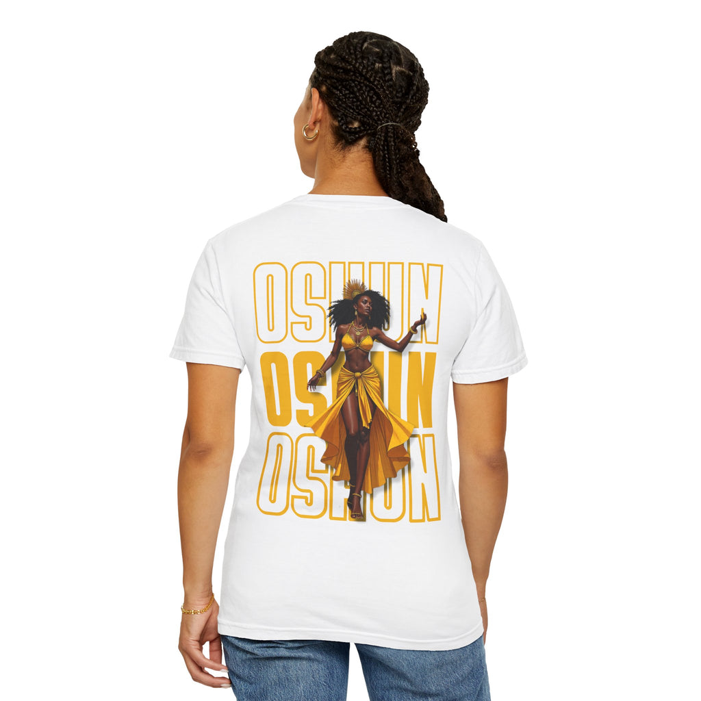 Oshun Goddess Graphic T-shirt | Afrocentric Illustration, Yellow Goddess Print