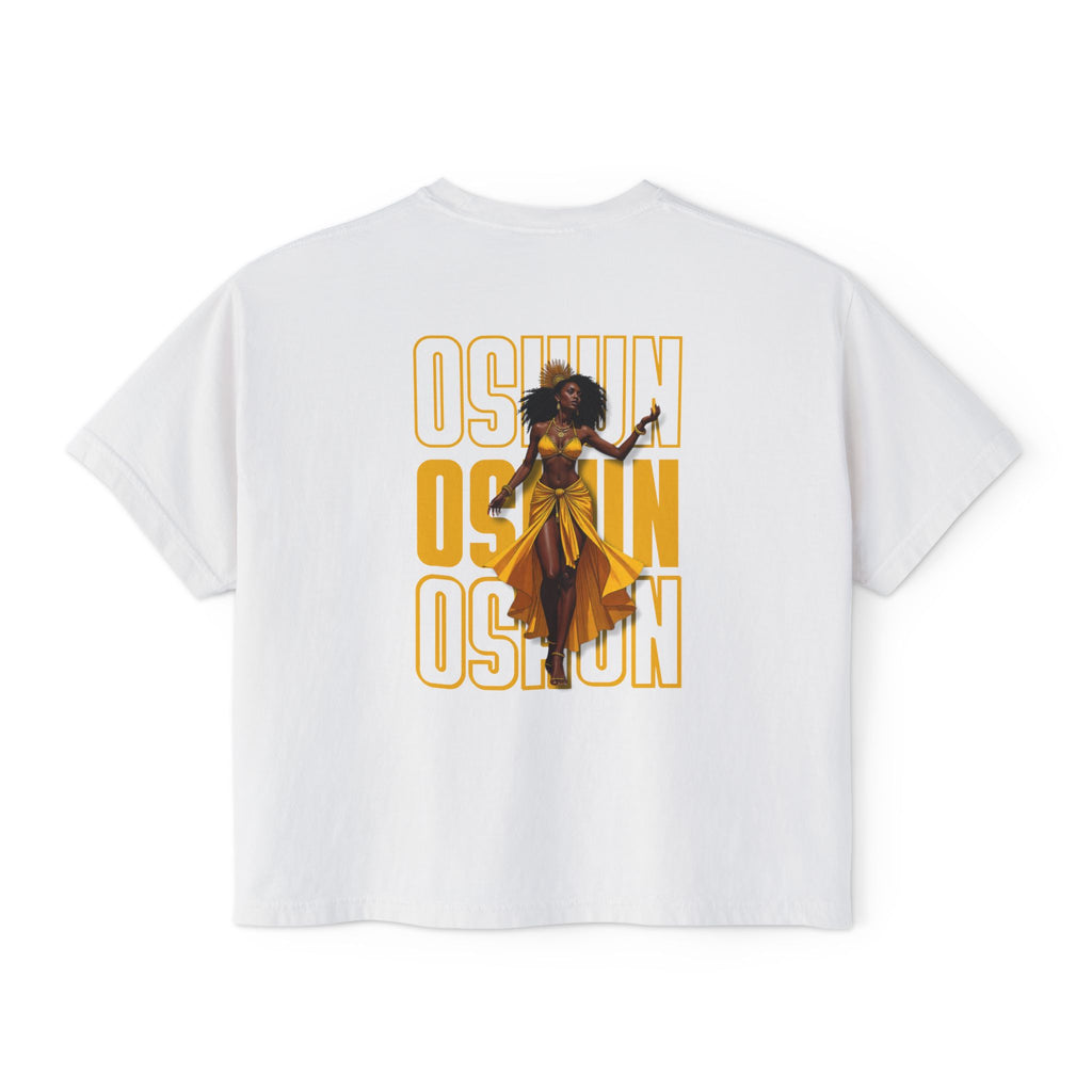 Oshun Graphic Tee — Afro Goddess Yellow Boxy Women's T-Shirt