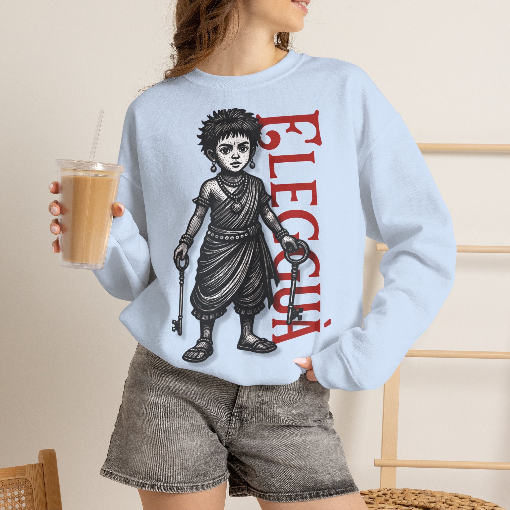 Elegguá Child Sweatshirt – Santería/Orisha Devotional Crewneck