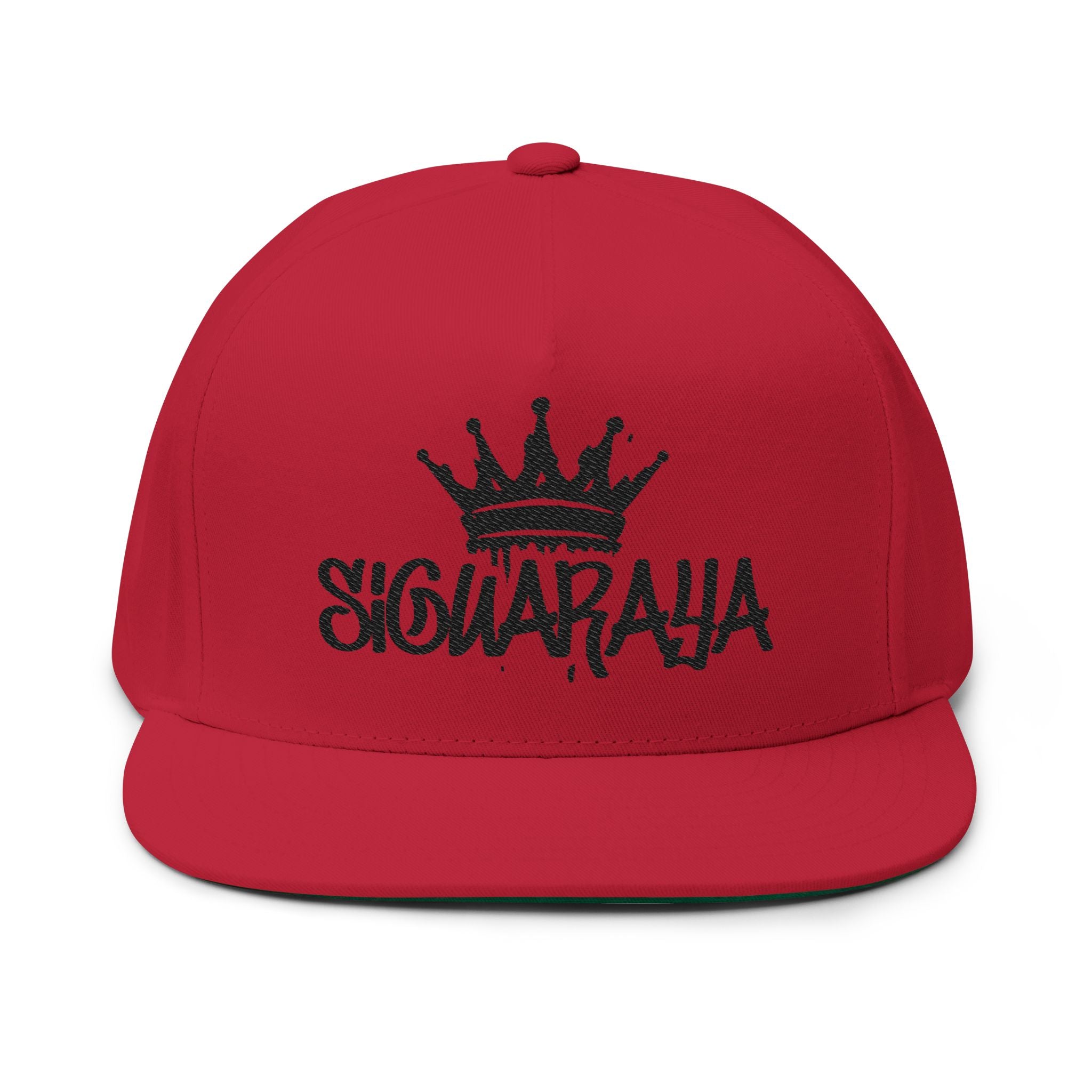 Snapback Hat — 'SiGwaraja' Crown Embroidered Flat Bill Cap