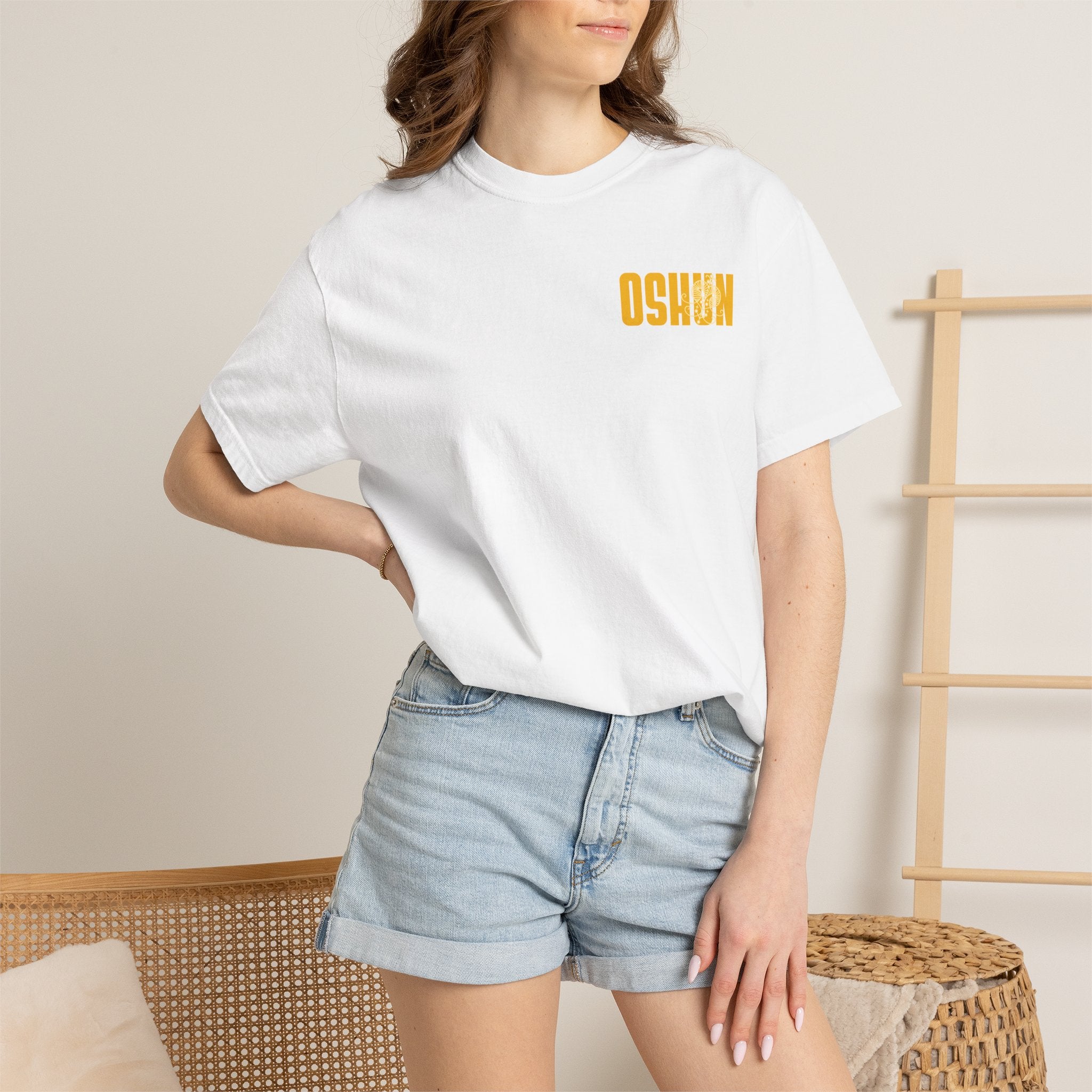 Oshun Goddess Graphic T-shirt | Afrocentric Illustration, Yellow Goddess Print